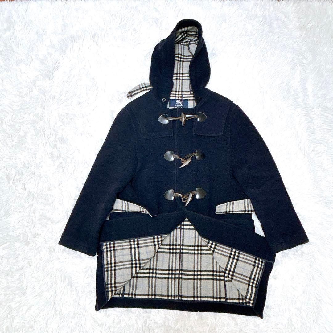 バーバリーロンドン ダッフルコート ノバチェック ネイビー 160A 通勤 通学