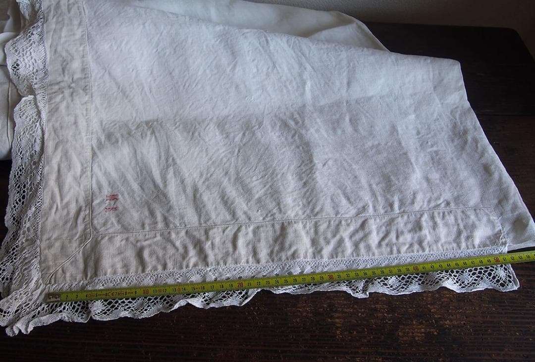 ニードルレースとクロス刺繍 シーツ ベッドリネンン ホワイトリネン/K167