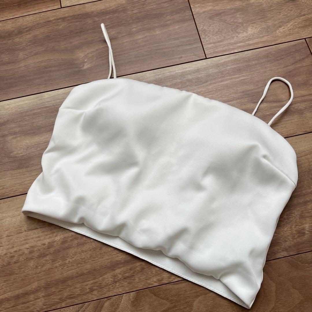 IENA サテンクロップドバンドゥブラ　ホワイト　38