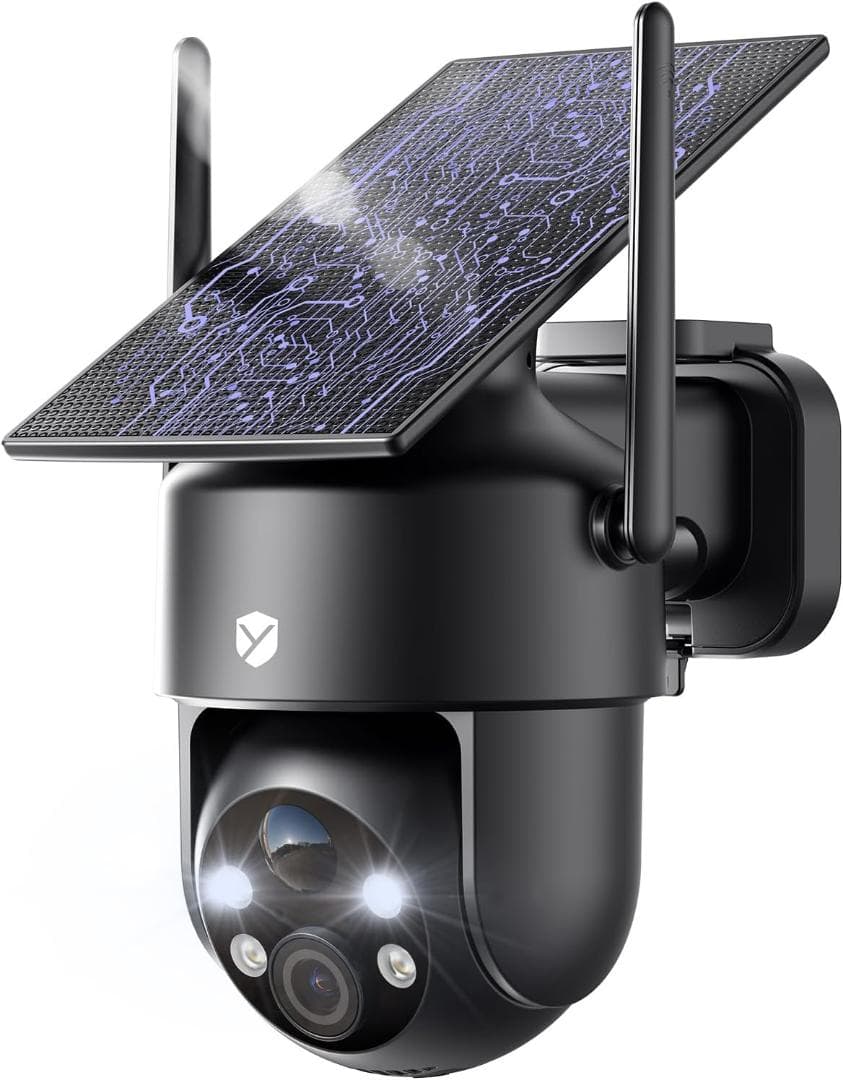 防犯カメラ　ソーラー　高効率充電　屋外 高効率　ブラック　盗難　空き巣対策　玄関