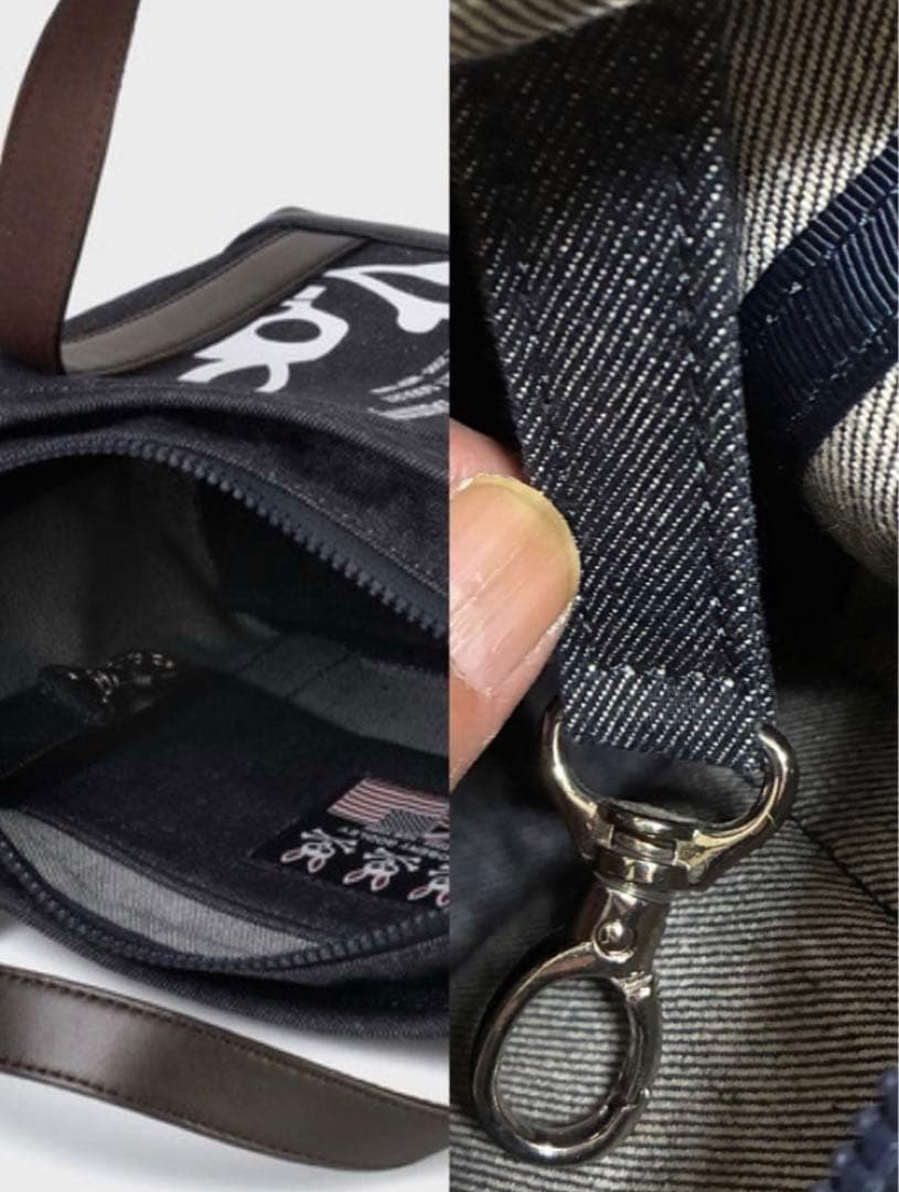 【最終価格！】HANG-TAGデザイン デニム＆レザートートバッグ