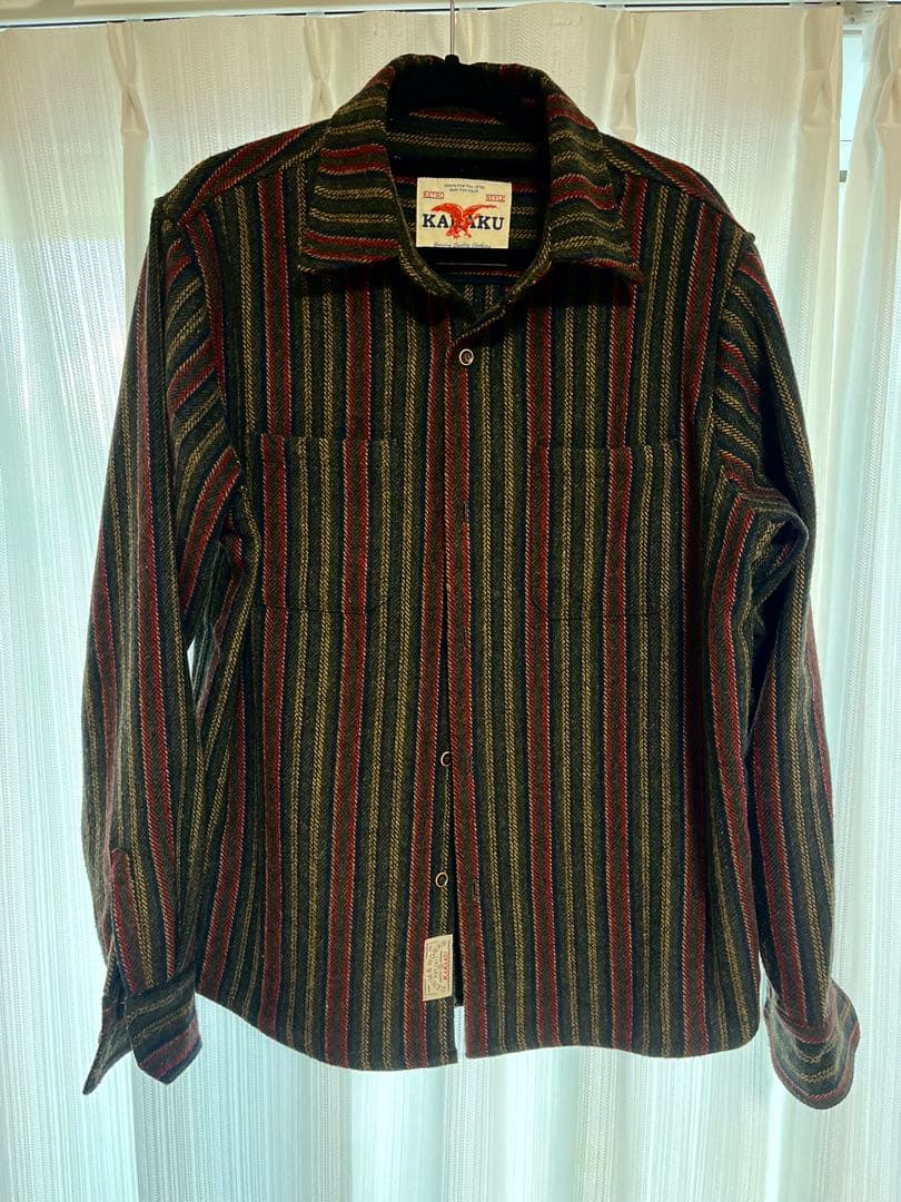カラクバイ ストライプ ボタンアップ 長袖シャツ