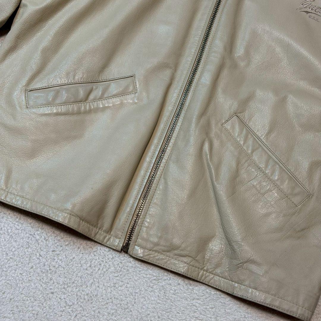 ゲス USA リアルレザー本革トラッカージャケットライダース　M〜L