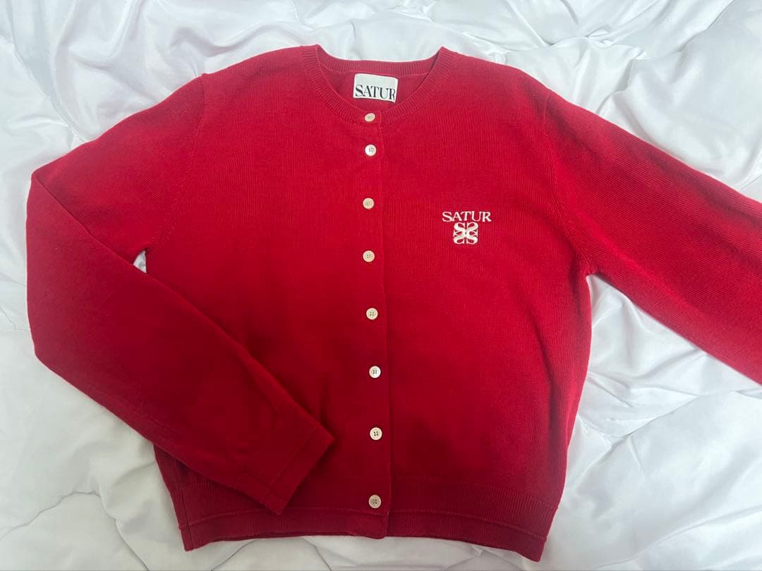 【SATUR】セター　赤カーディガン