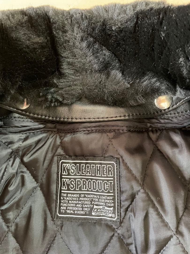 カドヤ　ブラックレザーライダースジャケット　M〜L