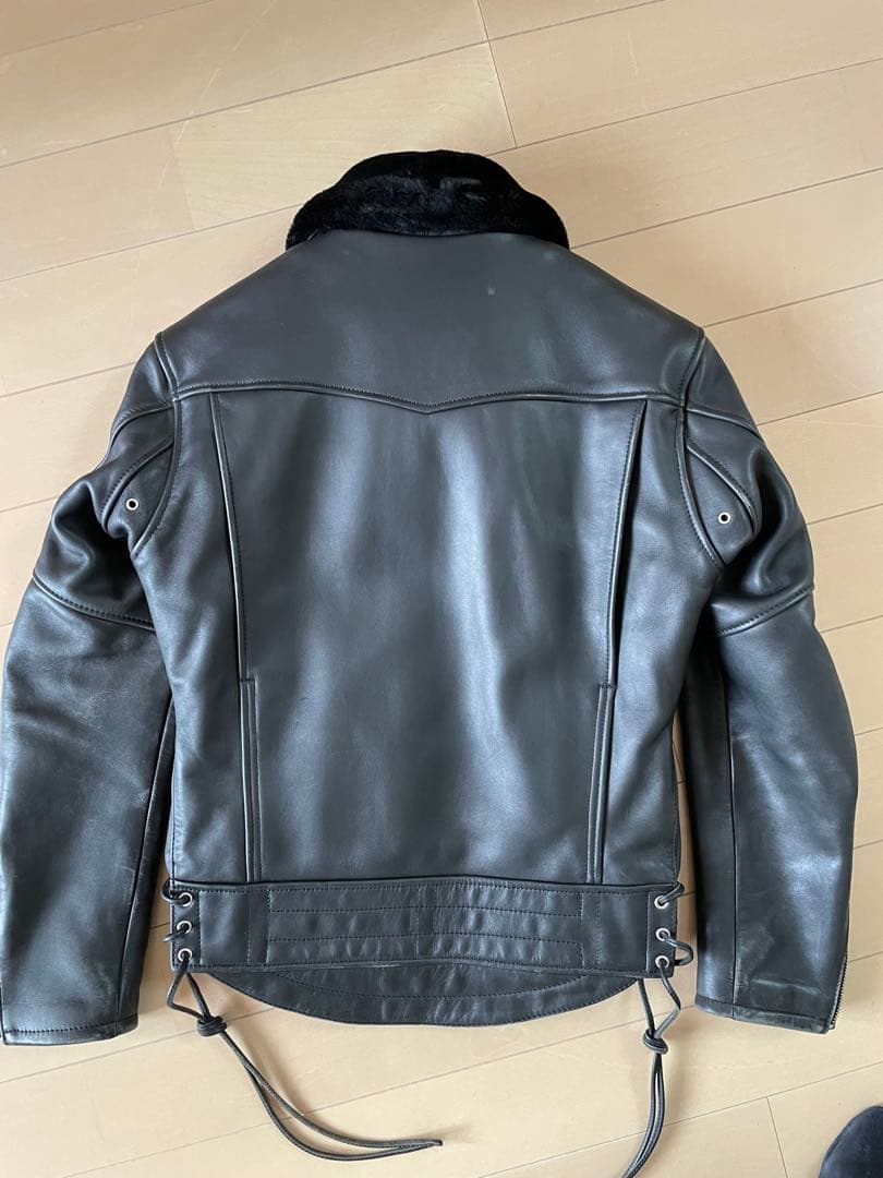 カドヤ　ブラックレザーライダースジャケット　M〜L