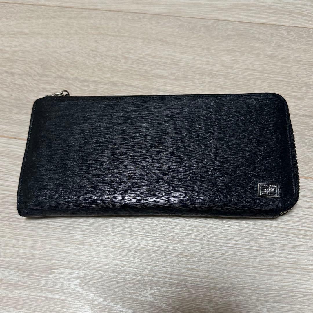 美品 PORTERポーター カレント レザー L字ファスナー 長財布