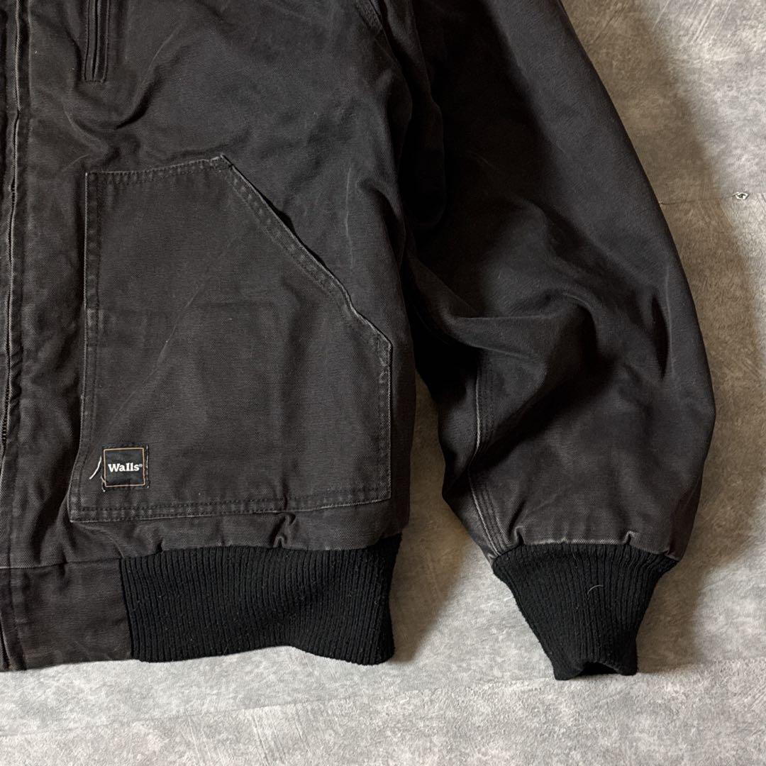 s*r様 Walls ワークジャケット L ブラック 裏ボア ダック地 フルジッ