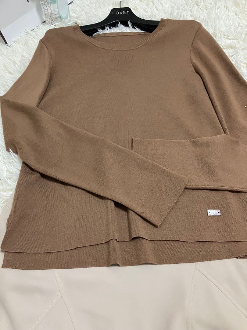 フォクシーグレースウールブラウン42