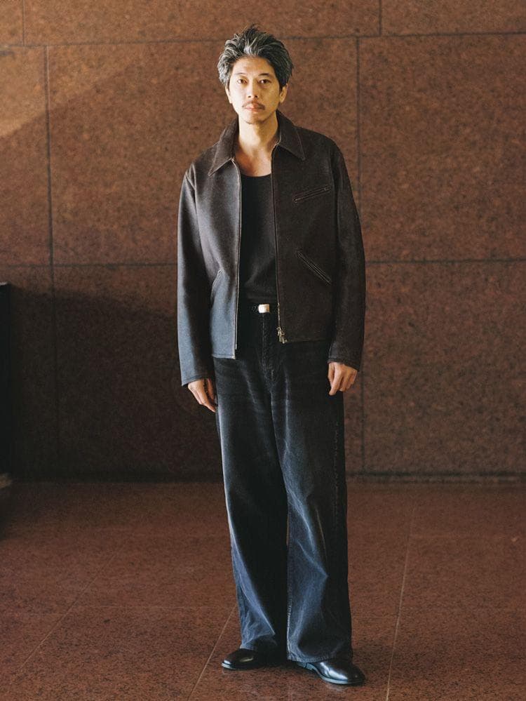 【LIDNM】 VINTAGE WASHED LEATHER ZIP Lサイズ