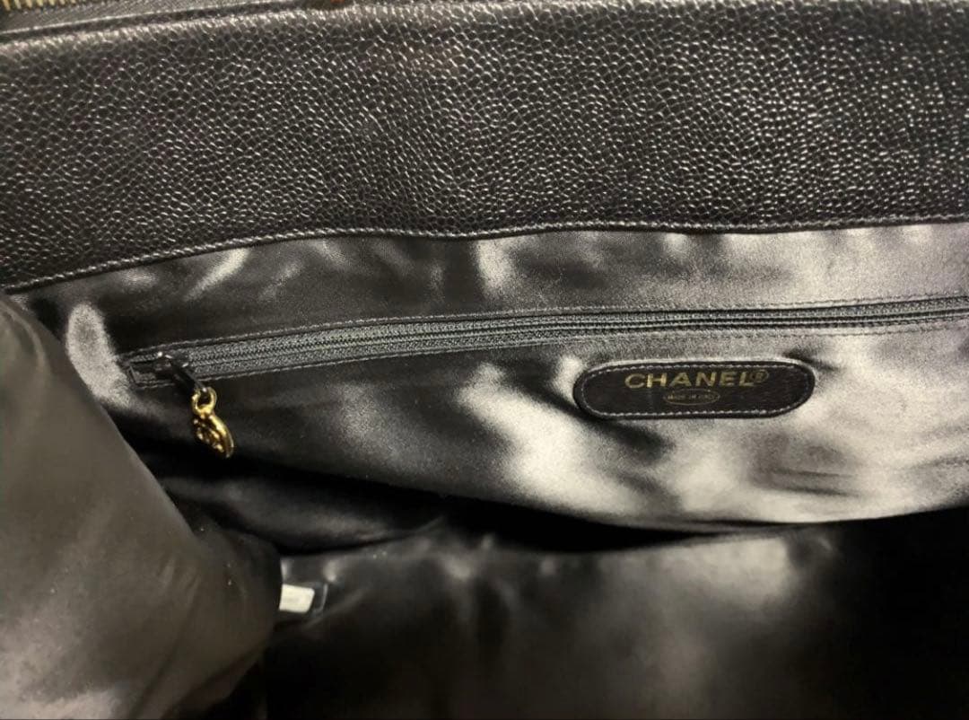 ヴィンテージ★CHANEL スーパーモデルバッグ　ボストン　キャビアスキン　黒