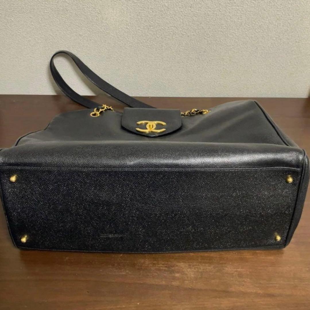 ヴィンテージ★CHANEL スーパーモデルバッグ　ボストン　キャビアスキン　黒