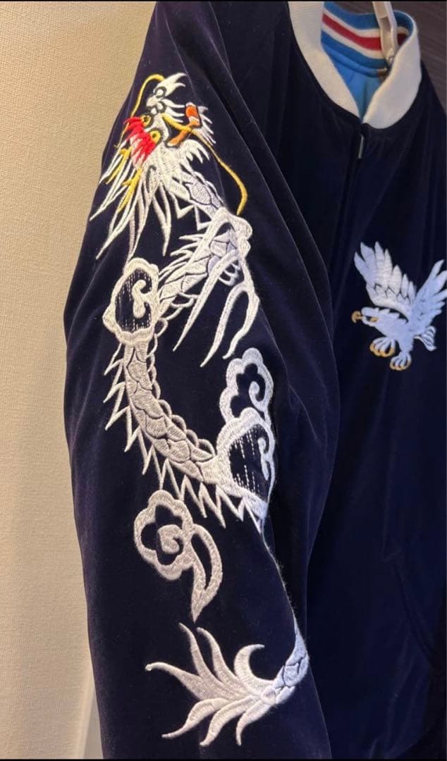 BILLVAN別珍ベロアスカジャンリバーシブル総刺繍（40）サイズL