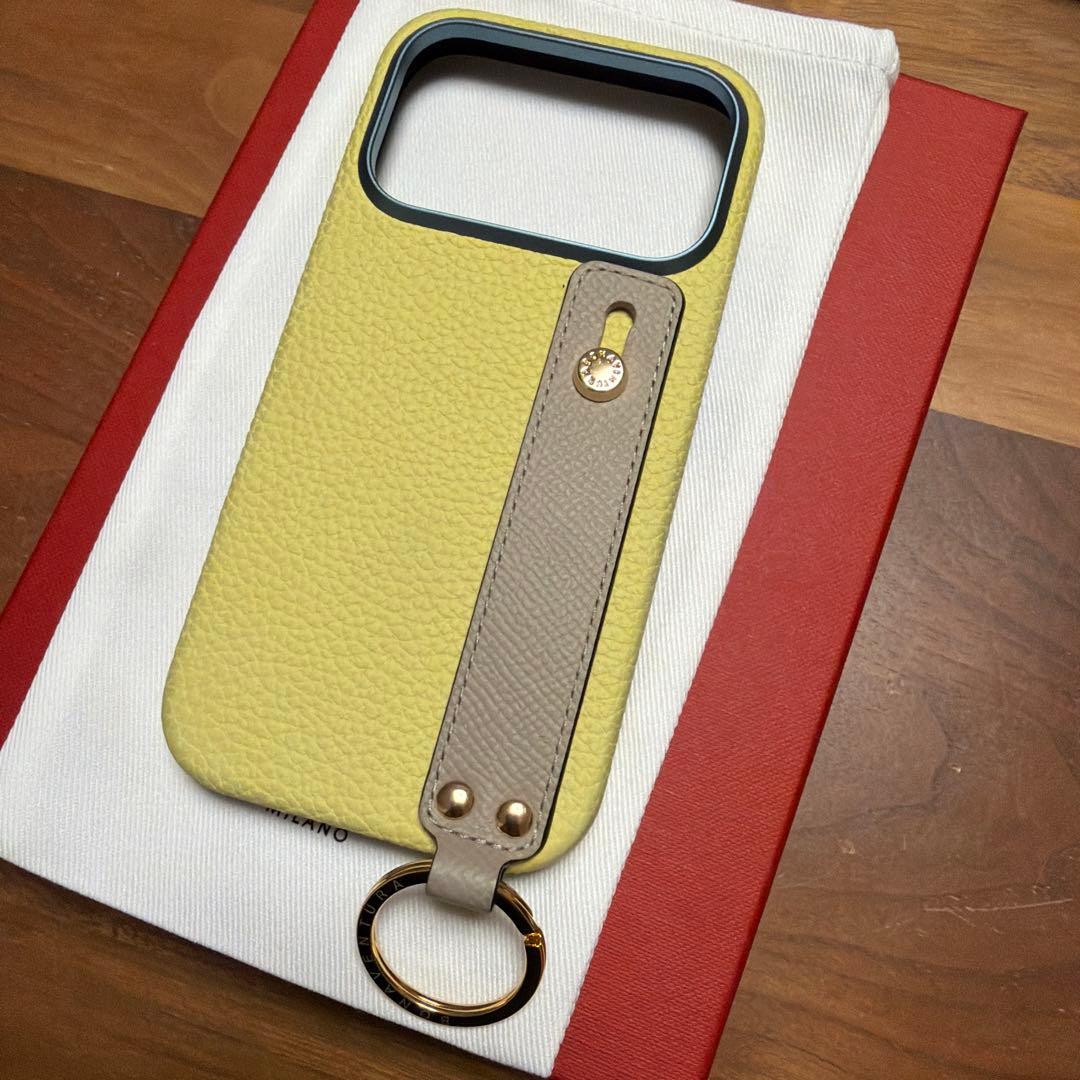 BONAVENTURA イエロー レザー iPhone17Proケース