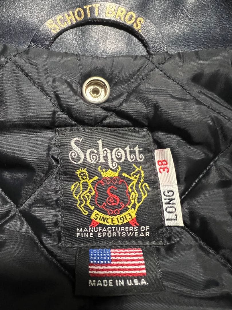 希少ネイビー Schott 613UST ワンスター 38 LONG TALL