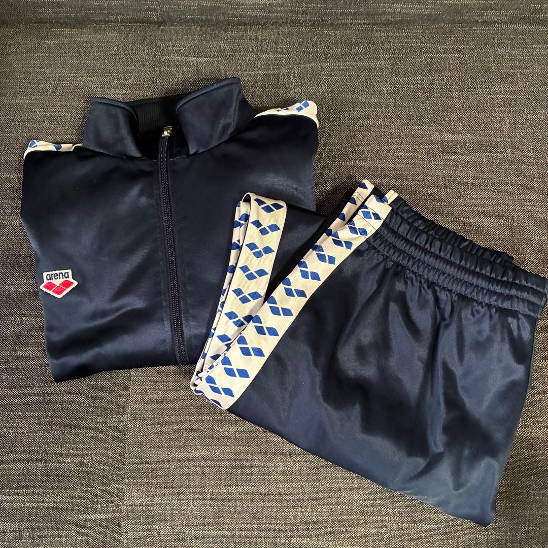 アリーナ arena ネイビー ジャージ上下セット メンズ スポーツウェア 紺