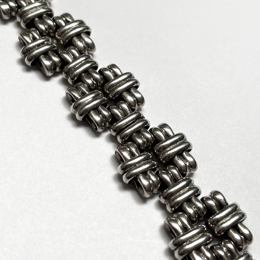 【2/1までSALE❗️】メキシコ製 925 ヘビーノットリンクブレス 72g