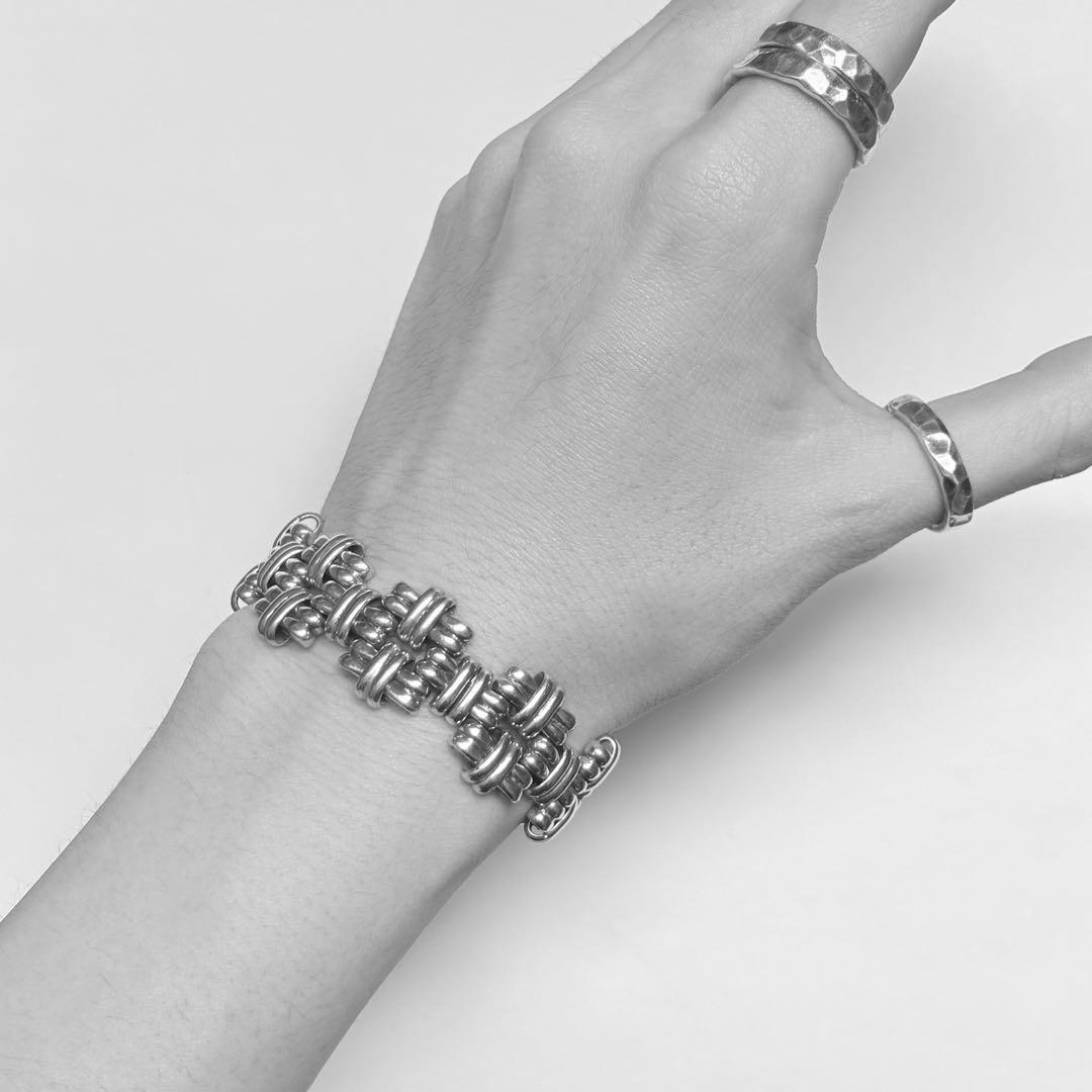 【2/1までSALE❗️】メキシコ製 925 ヘビーノットリンクブレス 72g