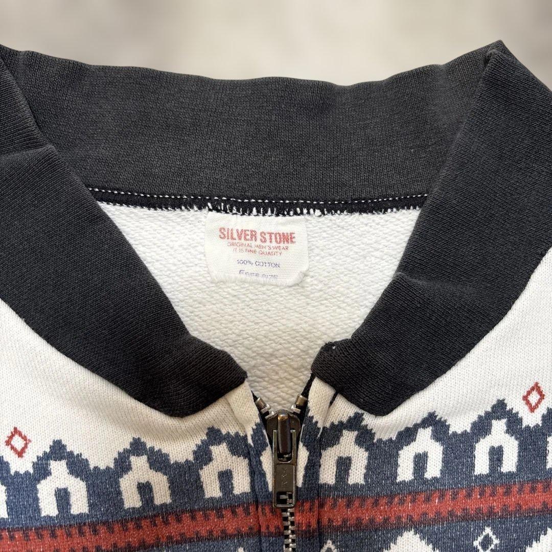 シルバーストーンスウェット　雪柄　トレーナー　Ｌ相当　黒