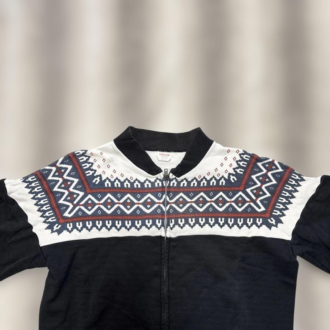 シルバーストーンスウェット　雪柄　トレーナー　Ｌ相当　黒