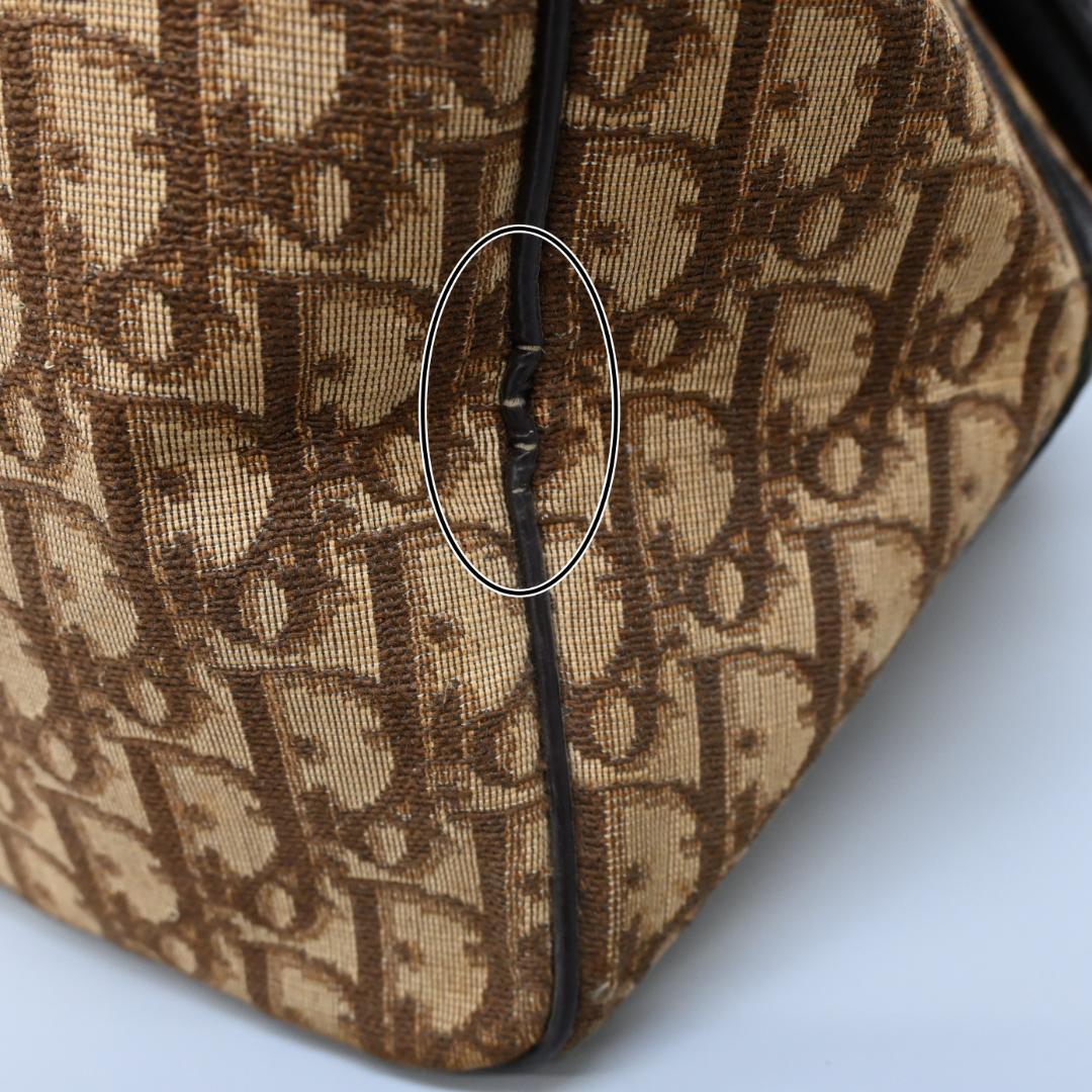 47955★年 クリスチャンディオール ボストンバッグ トロッター柄