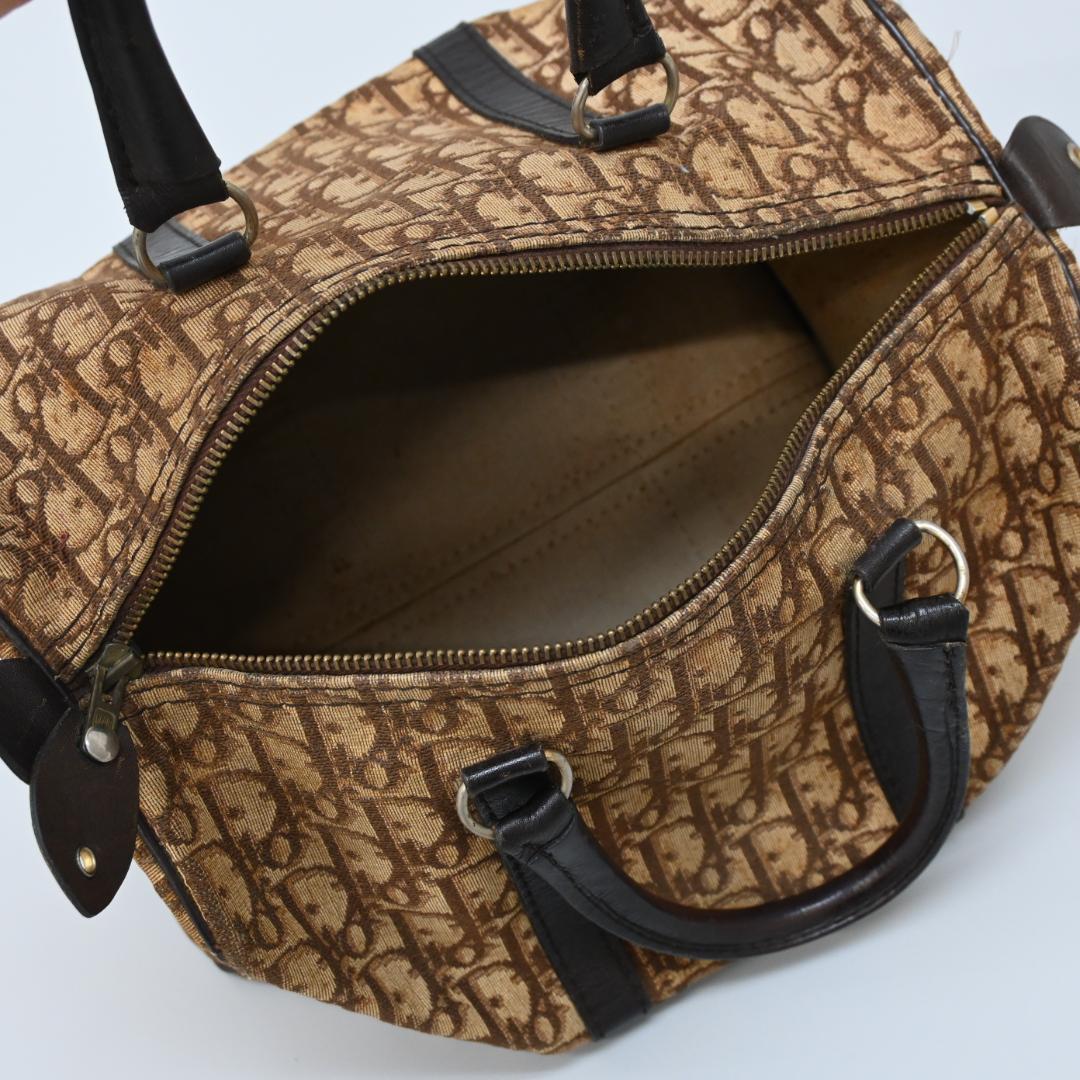 47955★年 クリスチャンディオール ボストンバッグ トロッター柄