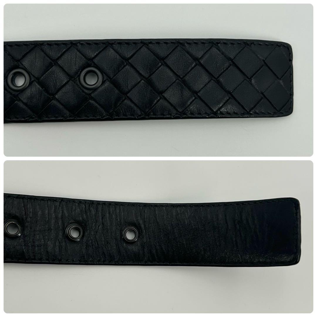 美品✨ボッテガヴェネタ ベルト イントレチャート 編み込み ブラック メンズ