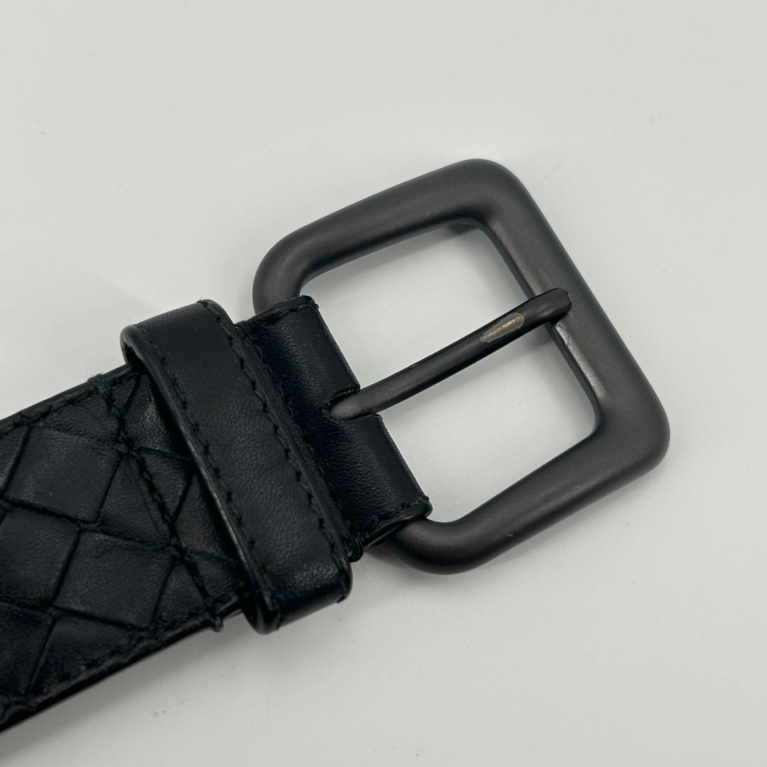 美品✨ボッテガヴェネタ ベルト イントレチャート 編み込み ブラック メンズ