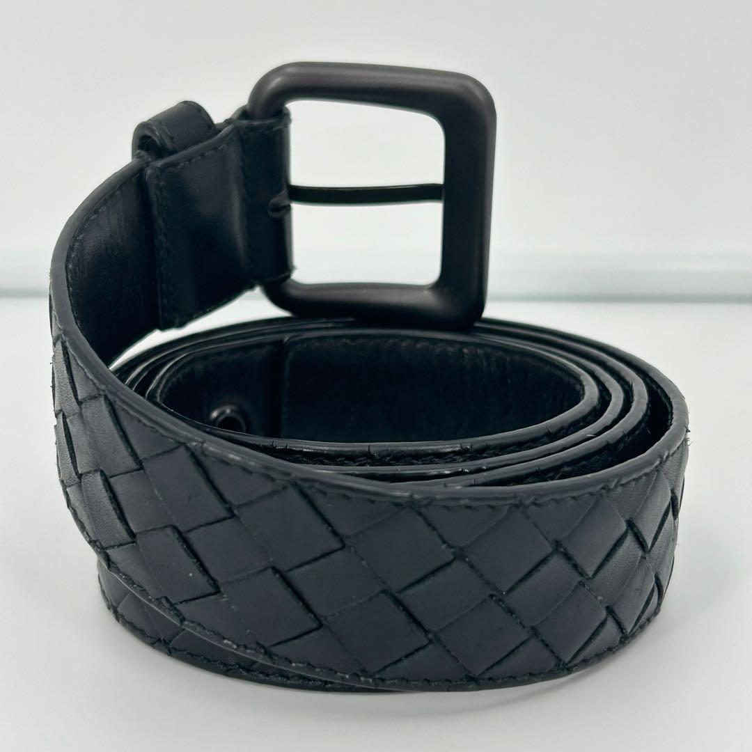 美品✨ボッテガヴェネタ ベルト イントレチャート 編み込み ブラック メンズ