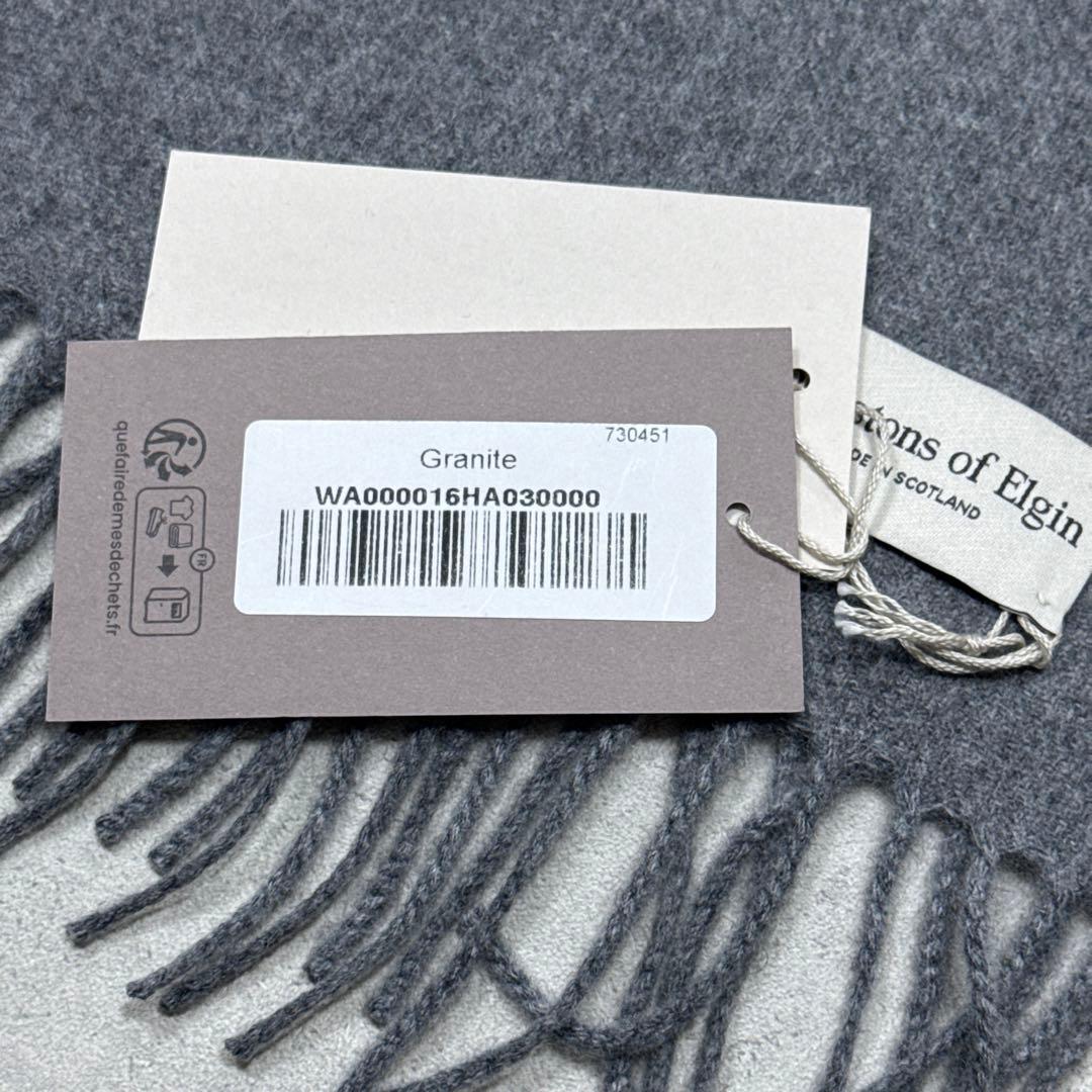 新品 ジョンストンズ カシミヤストール マフラー グラナイトグレー