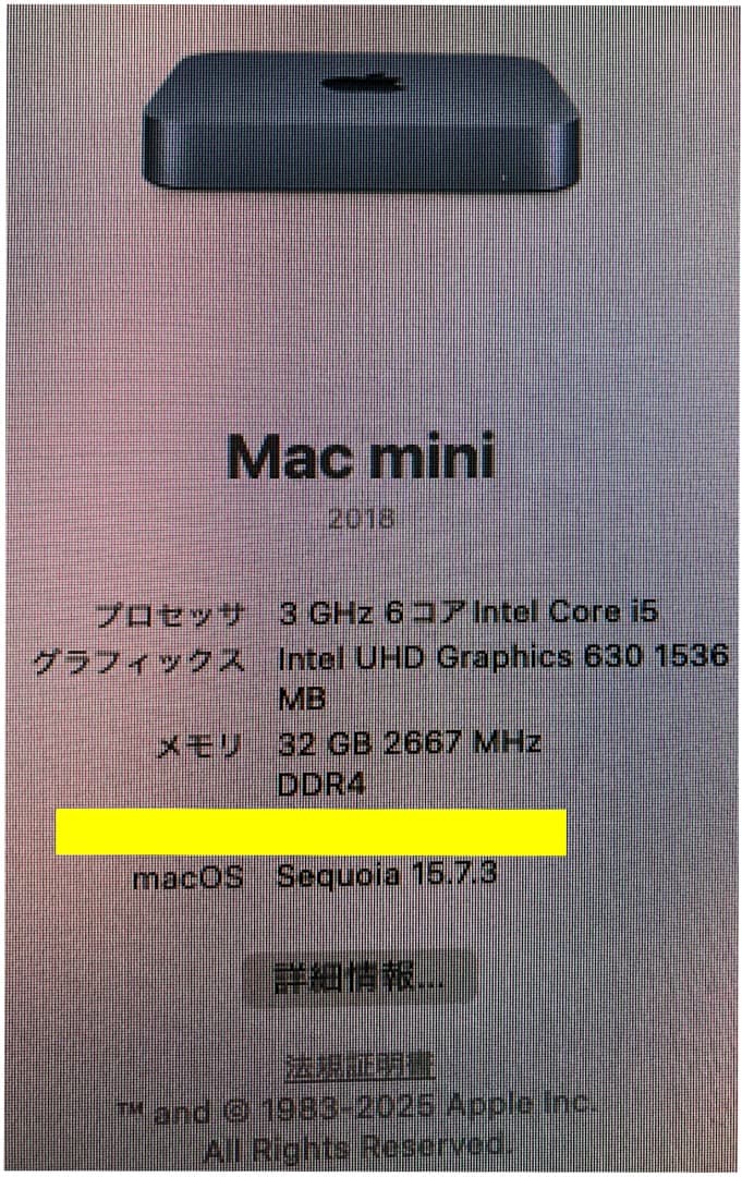 Mac mini 2018 32GB メモリ 本体 スペースグレイ 箱あり