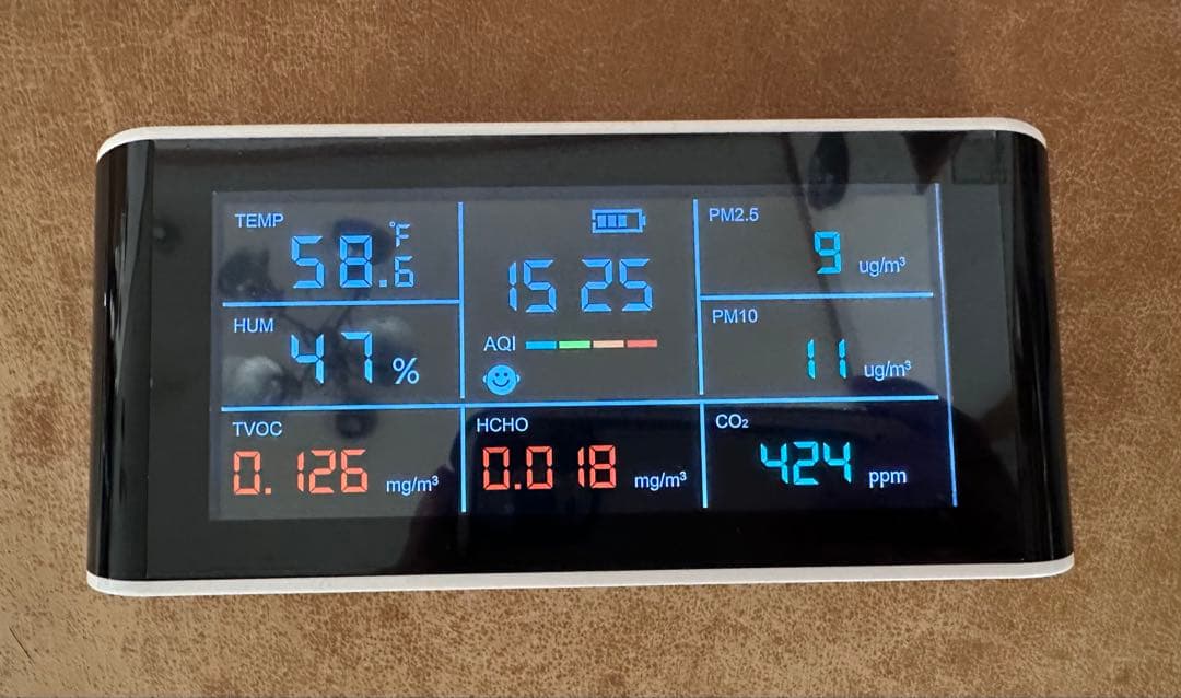 多機能空気品質モニター 温度・湿度・PM2.5