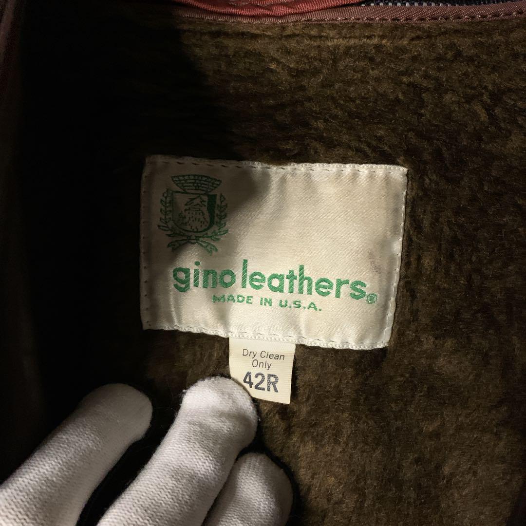 USA製 MA-1 レザージャケット ブルゾン 本革 ライナー付き ブラウン