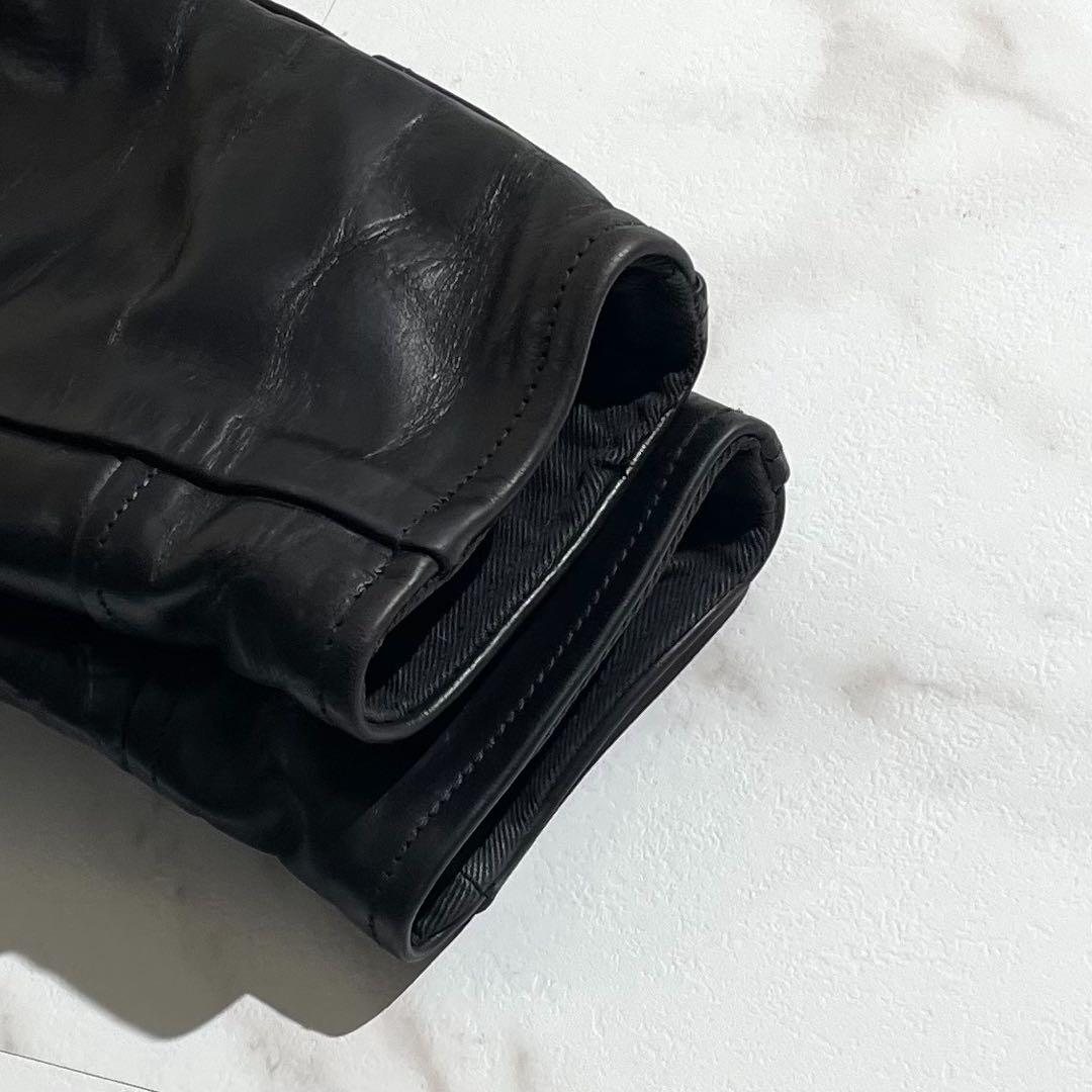 hidaritaka様　エアロレザー　レザージャケット　ホーススキン　ブラック