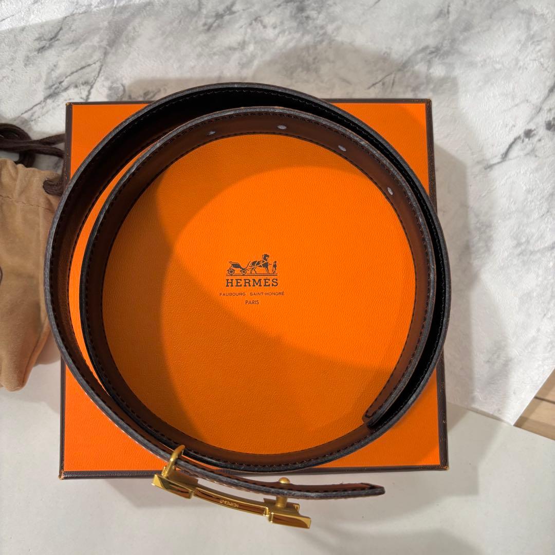 エルメス ベルト リバーシブル コンスタンス 65 ゴールドバックル Hロゴ