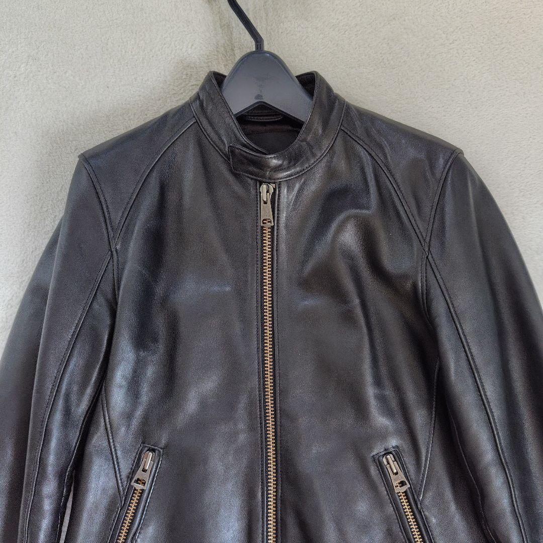 極美品　ジャックローズ　ライダース　シングル　レザージャケット　ラム　羊革　黒