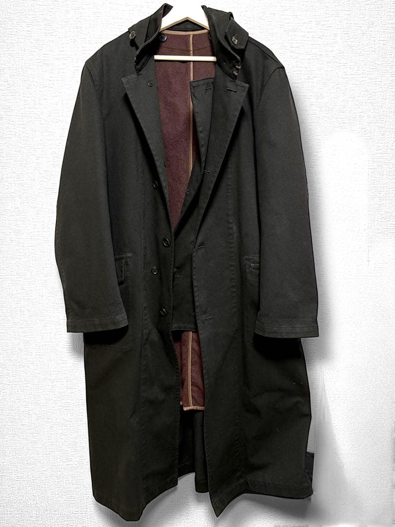 ヨウジヤマモト/ミリタリーライナー/フラップ/フーデッドロング/モッズコート/黒
