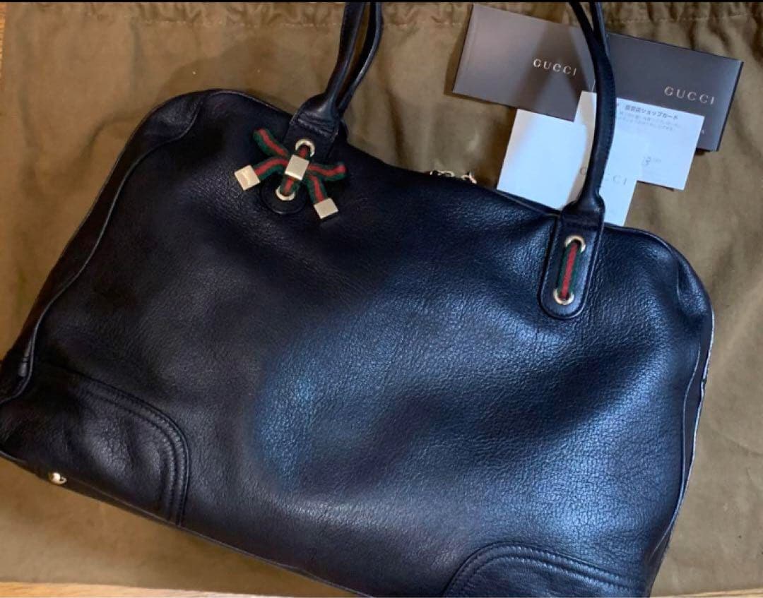 【美品】グッチ ボストンバッグ アビー シェリーライン プリンシーA4 大容量