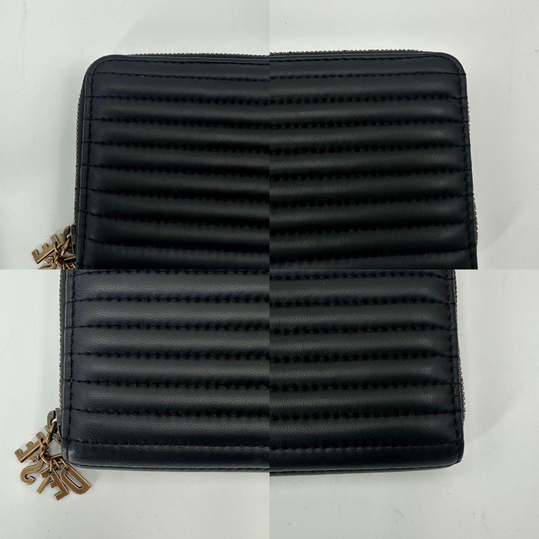 現行　美品　ディーゼル　D-VINA ラウンドジップ　長財布　キルティング　黒