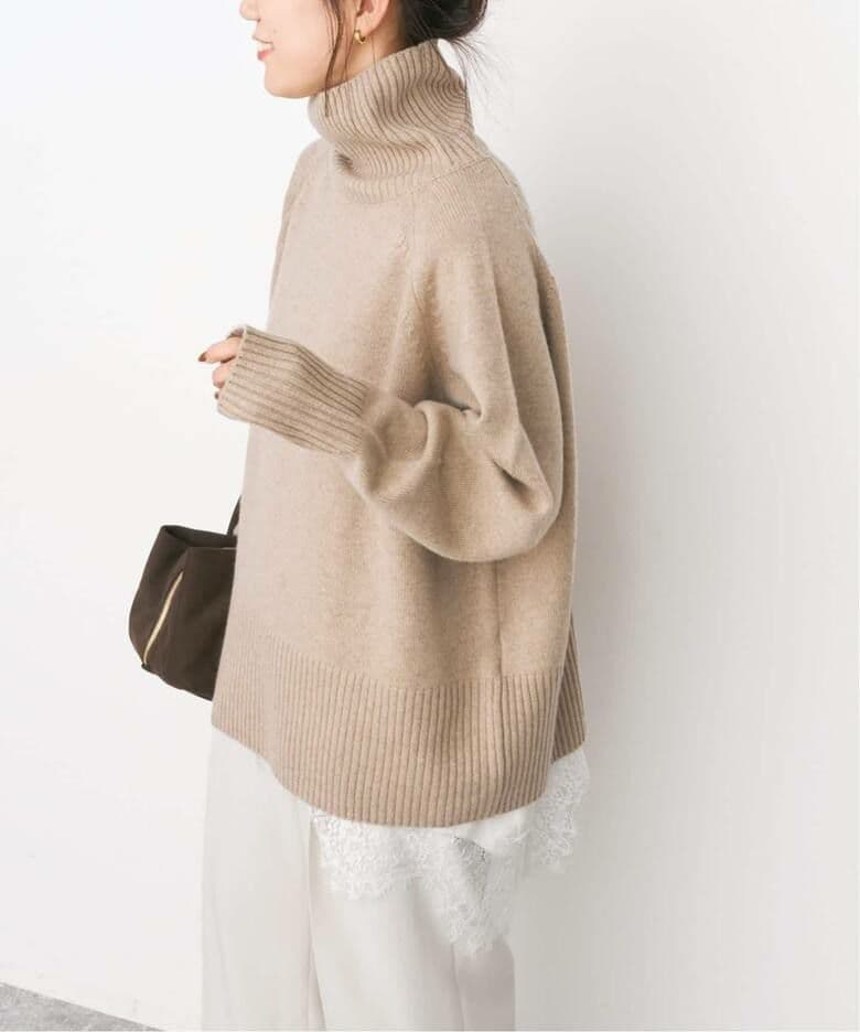 未使用品　Spick and Span　ウールカシミヤ タートルニット