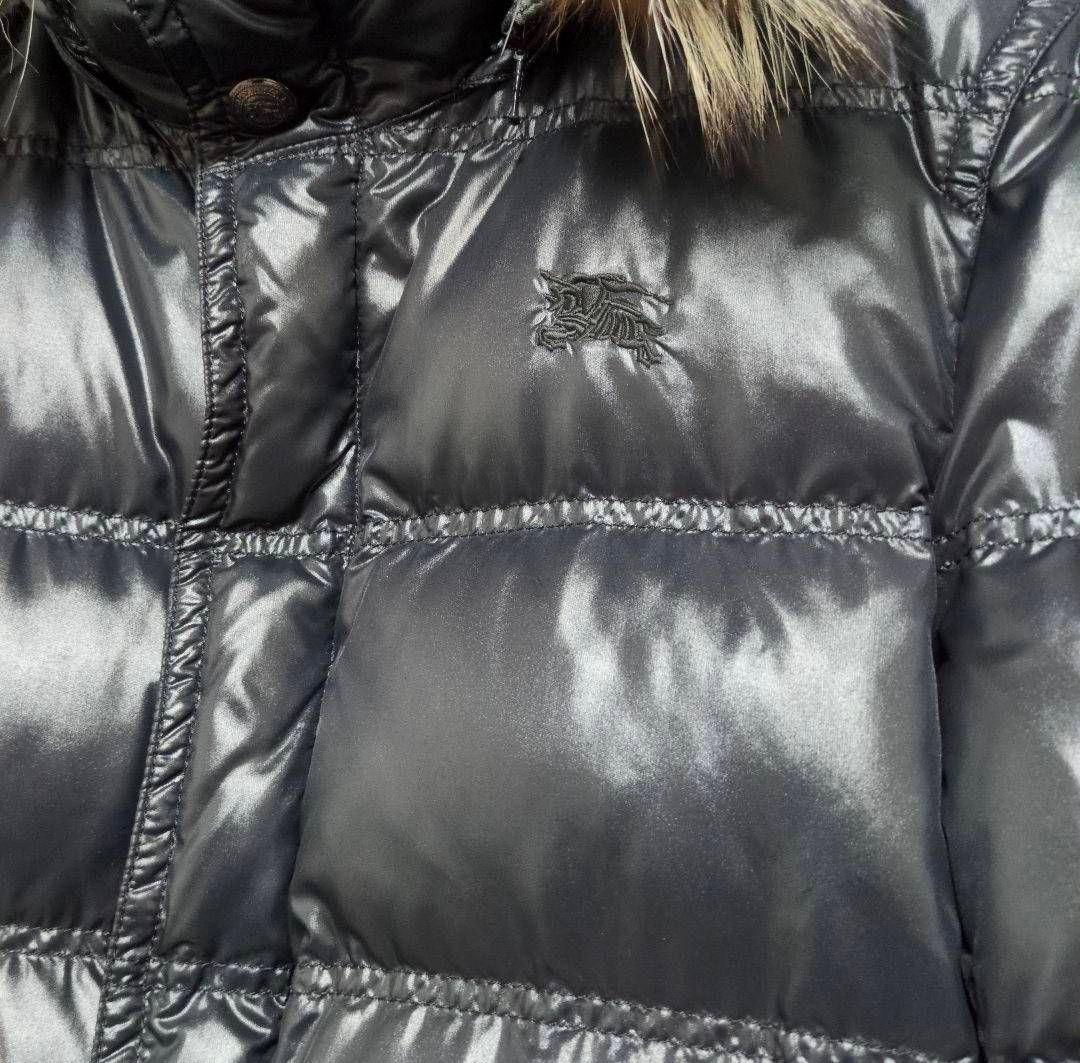 すこバーバリーブラックレーベル　シャイニーブラック！ロングダウンジャケット