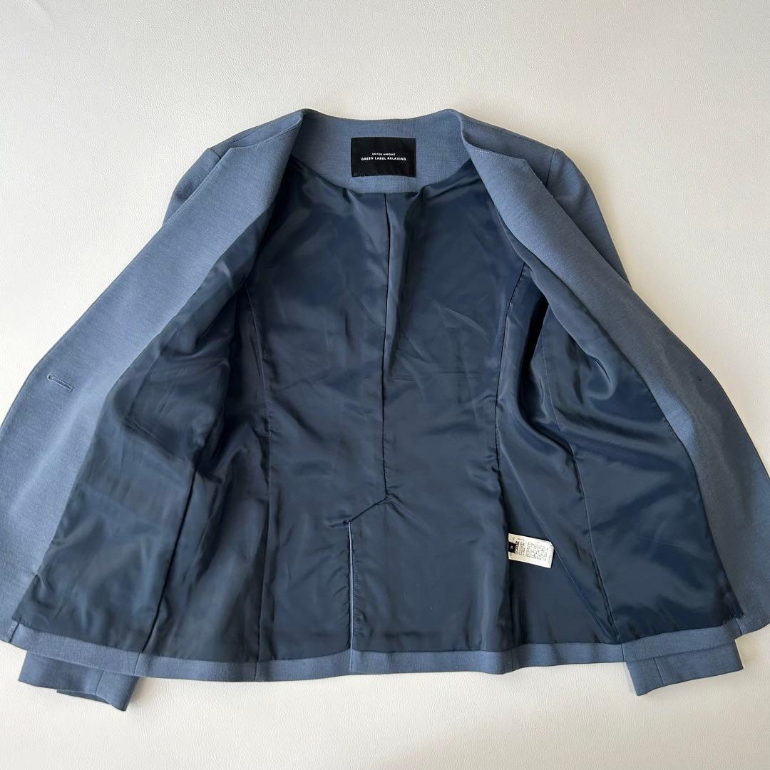 グリーンレーベル セットアップ スーツ ノーラペルジャケット ブルー 36