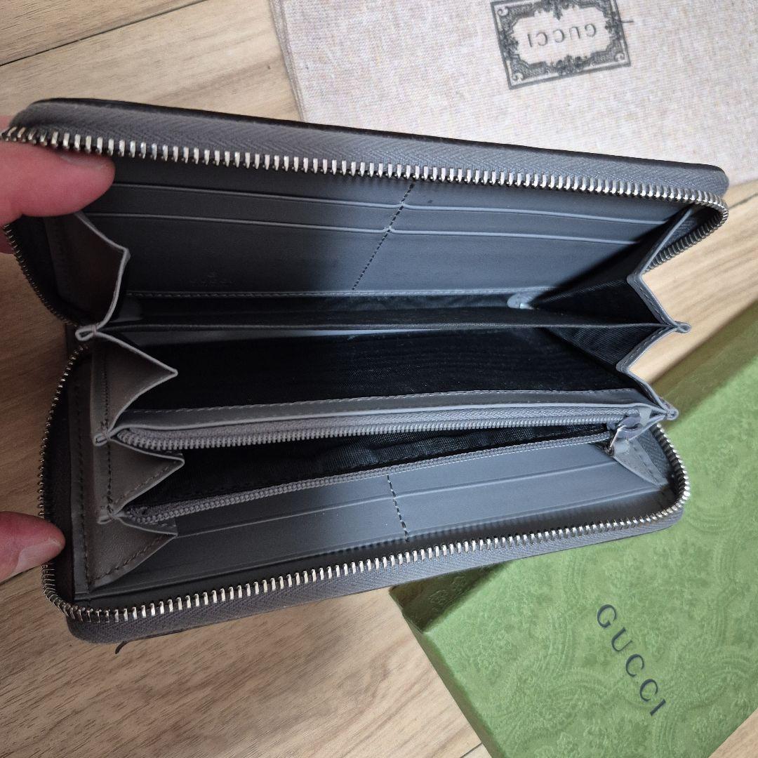 GUCCI グレー 長財布 GGパターン