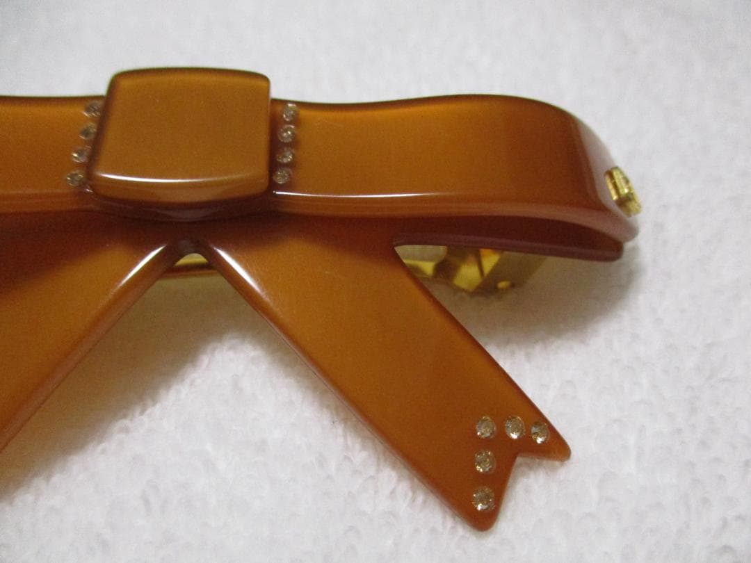 お値下げ不可　未使用自宅保管　アレクサンドルドゥパリ　リボンバレッタ　赤茶