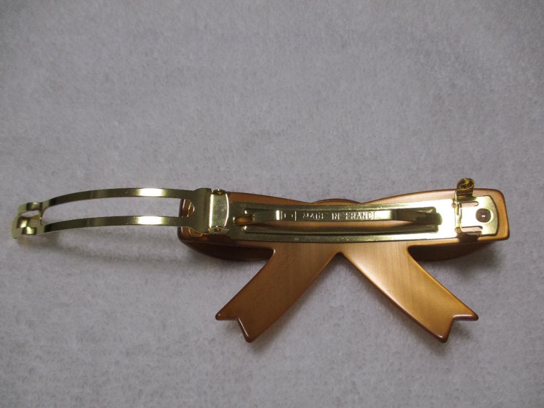 お値下げ不可　未使用自宅保管　アレクサンドルドゥパリ　リボンバレッタ　赤茶