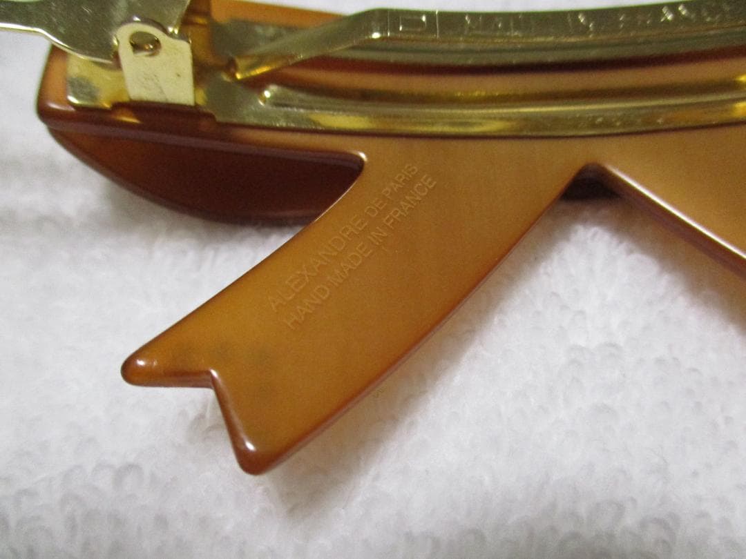 お値下げ不可　未使用自宅保管　アレクサンドルドゥパリ　リボンバレッタ　赤茶