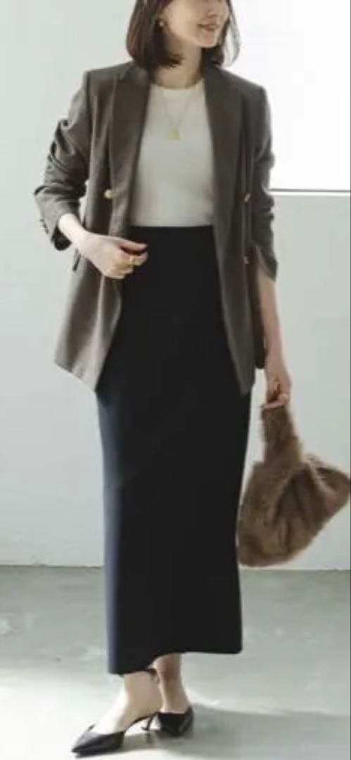 NOBLE ノーブル 2024 コンフォートジャージーライクタイトスカート38