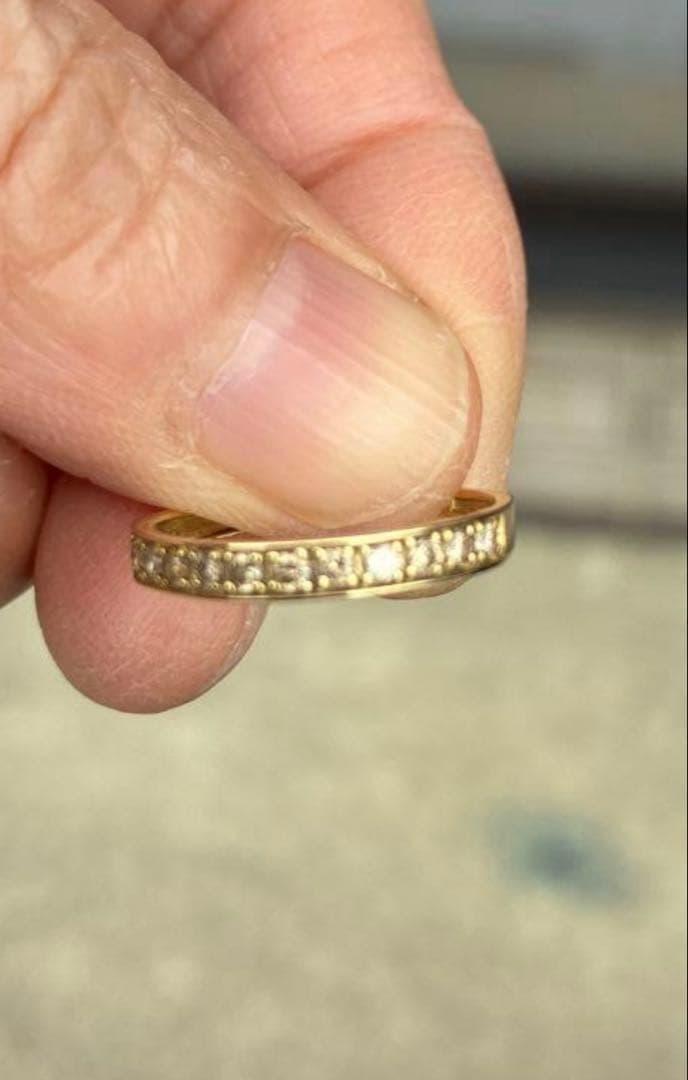 K18 YG ダイヤモンド ハーフエタニティ リング 11号