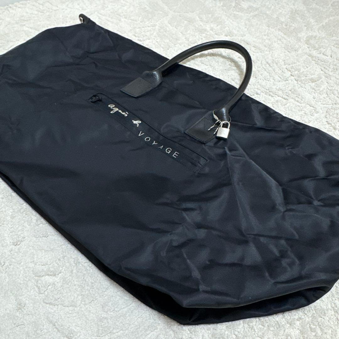 希少　アニエスベーボヤージュ ナイロン ボストン 南京鍵付き