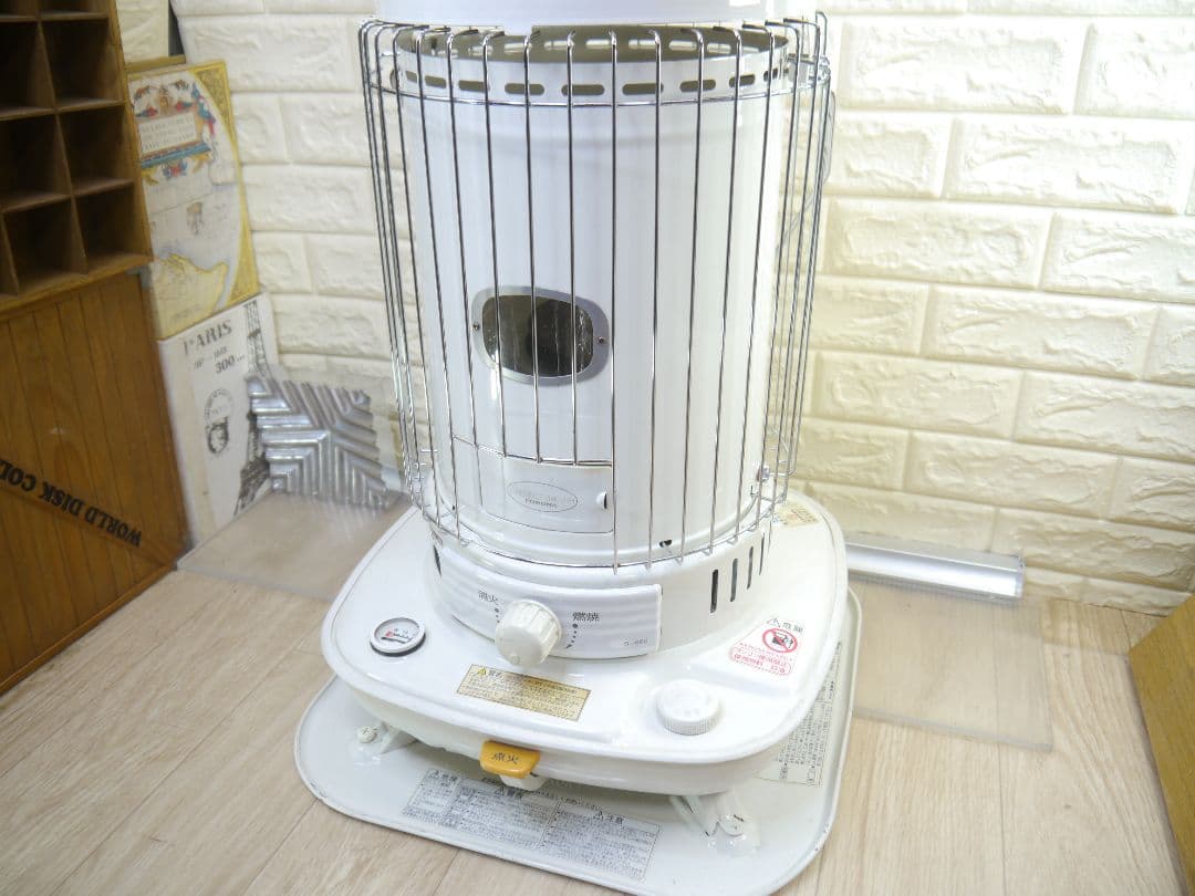 2014 ホワイト 石油ストーブ 安全ガード付き